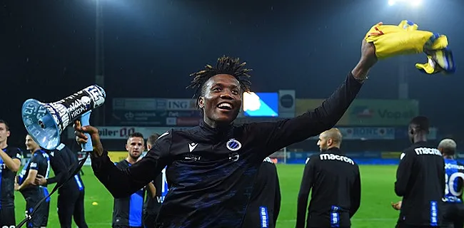 La réaction d'Okereke après son premier but avec le Club de Bruges